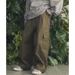 ショッピングサテン カーゴパンツ 「UNISEX」Back Satin Slub Stretch Prime-Wide Cargo Pants/バックサテンスラブストレッ