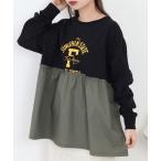 tシャツ +Arinomama リメイク風ドッキングプルオーバー 長袖 レディース