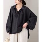 ブラウス シャツ 「アップデート/腰回りカバー」レースアップボリュームスリーブブラウス レディース