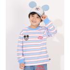 tシャツ 親子お揃い ディズニー ワッペン付ボーダー柄ロンT 1257K キッズ 子供服 男の子 女の子
