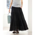スカート 「WEB限定追加」コットンボイルクリンクルティアードスカート