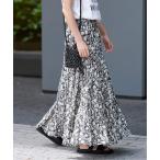 スカート 「WEB限定追加 / 新色」コットンボイルクリンクルティアードスカート（柄）