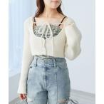 ショッピング春 カーディガン キャミ×シャギーショートカーデセット レディース