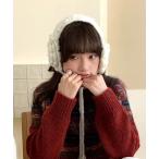 マフラー ストール 「Dormiir」フラワーニットイヤーマフ レディース