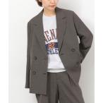 ジャケット テーラードジャケット 「26SS新作 / 防シワ」メランジドビーダブルジャケット レディース