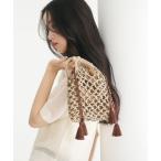 かごバッグ カゴバッグ メタルコード ネット フリンジ ドロストバッグ