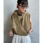 ベスト ジレ 「UNIVERSAL OVERALL/ユニバーサルオーバーオール」 別注 ショート丈 フード付きワークベスト レディース