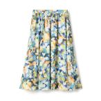 スカート ミスティーフラワープリント ボリュームギャザースカート