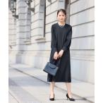 「Flolia」 長袖ワンピース 2L ネイビー レディース