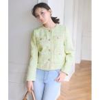 ジャケット テーラードジャケット 「セットアップ対応」フリンジツイードジャケット レディース