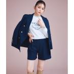 パンツ 「洗える」ベルト付きショートパンツ レディース