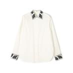 ブラウス シャツ リーフエンブロイダリー レギュラーカラーシャツ レディース