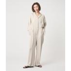 オールインワン 「conte」サテン オープンカラー ジャンプスーツ レディース