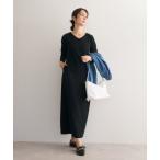 ワンピース 「骨格ストレート向け」セルフカットフィンガーホールリブワンピース