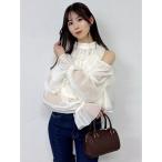 ブラウス シャツ オープンショルダーバルーントップス レディース