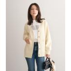 カーディガン 「骨格ストレート向け」ウエストシェイプゴールドボタンニットカーデ レディース