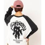 tシャツ M2638 FLAME GHOSTラグランロンT レディース