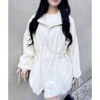 ショッピングパーカ マウンテンパーカー ウインドブレーカー ミドル丈袖リボン２ＷＡＹマウンテンパーカー レディース