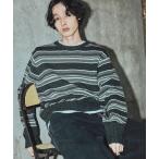 セーター ニット 100%ウール ヴィンテージ配色 マルチボーダーニット メンズ