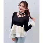 tシャツ ストーンドットペプラムトップス レディース