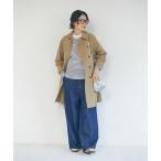 ステンカラーコート コート コットンナイロンウェザーピーチスプリングコート レディース