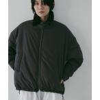 ショッピンググレー ブルゾン アウター Velour Collar Blouzon レディース