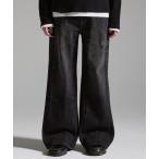 ジーンズ 「GRANCY」Seam Design Wide Straight Denim Pants / シームデザインワイドストレートデニムパンツ