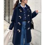 「GEVACO」 ダッフルコート 38 ネイビー レディース