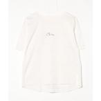 「GLOBAL WORK」 ワンポイント半袖Tシャツ M ホワイト レディース