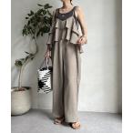 「DouDou」 オーバーオール FREE グレイッシュベージュ レディース