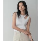 タンクトップ ノースリーブ アシメリブタンクトップ レディース