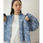 ブラウス シャツ ミッキー＆フレンズ/花柄デニムシャツ レディース
