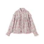 ショッピングラメ ブラウス シャツ ラメカットジャカード カラーフリルブラウス レディース