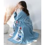 ジャケット テーラードジャケット 161608：アップリケ×刺繍デニムorツイルロングコート レディース