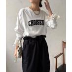 ショッピングtシャツ tシャツ 「WEB限定」サガラ刺繍ロゴプリントロンTEE レディース