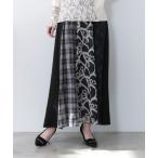 ショッピング水玉 スカート 561211：ドット×チェック×チュール×レース切替スカート