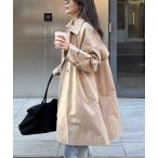 トレンチコート コート ミドル丈オーバートレンチコート レディース