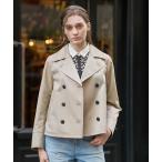 トレンチコート コート 「撥水素材」Aラインショートトレンチコート レディース