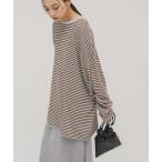 ショッピング綿100 ニット セーター シアーボーダールーズニット レディース