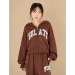 パジャマ ルームウェア カレッジロゴ裏毛パーカ レディース