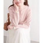 カーディガン お家で洗える配色ちび釦カーディガン レディース