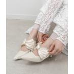 パンプス ビッグリボンミュールパンプス