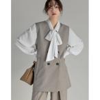 ダウンベスト ベスト ツイルバックベルトデザインベスト レディース