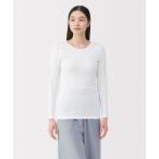 インナーシャツ 肌着 婦人　フライス編みクルーネック長袖Ｔシャツ レディース