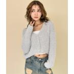 カーディガン クロップドシャギー �