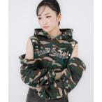 袖ボタンアキピグメントフーディー