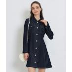 ショッピングシャツワンピース ワンピース デニムステッチミニシャツワンピース