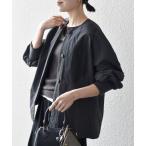 ショッピング洗濯機 ブルゾン アウター SHIPS any:「洗濯機可能」ナイロン タスラン ノーカラー Aライン ブルゾン レディース