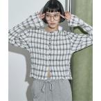 ショッピング2way ブラウス シャツ 2WAYチェックシャーリングフリルブラウス レディース