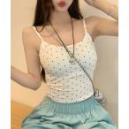  топ [ cup имеется ] задний открытый точка полька-дот топ bla верх 